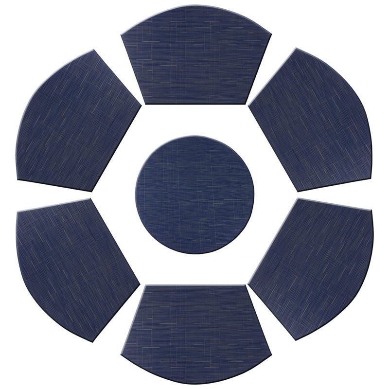 PIGCHCY Wedge Shaped Placemats Set of 6 with Centerpiece Round Mats Washable Kitchen Placemats Heat-Resistant Table Mats (Navy Blue) - Image 5